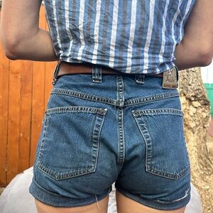 Diesel Western High-waisted Denim Shorts